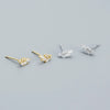 Leaves Diamond Earrings S925 Silver Electroplated Design Overlapped Allmatch Women's Earrings