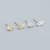 Leaves Diamond Earrings S925 Silver Electroplated Design Overlapped Allmatch Women's Earrings