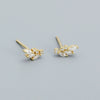 Leaves Diamond Earrings S925 Silver Electroplated Design Overlapped Allmatch Women's Earrings