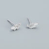Leaves Diamond Earrings S925 Silver Electroplated Design Overlapped Allmatch Women's Earrings