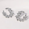 Leaves Stainless Steel Ear Studs For Women With Electroplating Treatment Simple Style