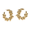 Leaves Stainless Steel Ear Studs For Women With Electroplating Treatment Simple Style