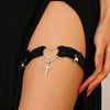 Leg Chain Bow Love Cross Elastic Band Tassel Sexy