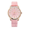 Leisure Alloy And Imitation Leather Women's Watch With Round Dial And Pin Buckle
