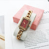 Leisure Alloy And Stainless Steel Rectangular Diamondencrusted Women's Watch Bracelet