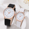 Leisure Alloy Case Imitation Leather Strap Round Dial Quartz Watches For Men And Women