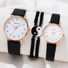Leisure Alloy Case Imitation Leather Strap Round Dial Quartz Watches For Men And Women