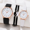 Leisure Alloy Case Imitation Leather Strap Round Dial Quartz Watches For Men And Women