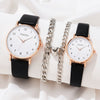 Leisure Alloy Case Imitation Leather Strap Round Dial Quartz Watches For Men And Women