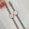 Leisure Alloy Case Ordinary Glass Mirror Women's Watch In Pink And Mint Green