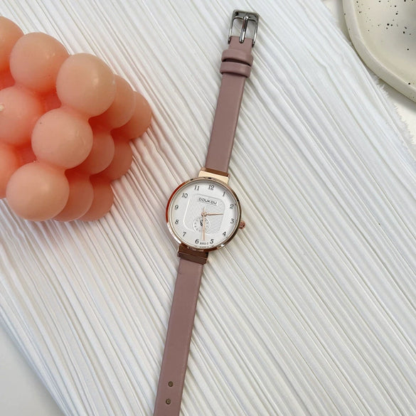 Leisure Alloy Case Ordinary Glass Mirror Women's Watch In Pink And Mint Green