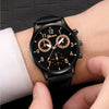 Leisure Alloy Case Stainless Steel Clasp Imitation Leather Strap Round Dial Pu Belt Quartz Watch With Printed Logo And Luminous Exquisite Dial For Men