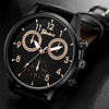 Leisure Alloy Case Stainless Steel Clasp Imitation Leather Strap Round Dial Pu Belt Quartz Watch With Printed Logo And Luminous Exquisite Dial For Men