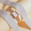 Leisure Alloy Pu Stainless Steel Round Dial Women's Bracelet Quartz Watch