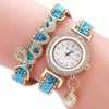 Leisure Alloy Pu Stainless Steel Round Dial Women's Bracelet Quartz Watch