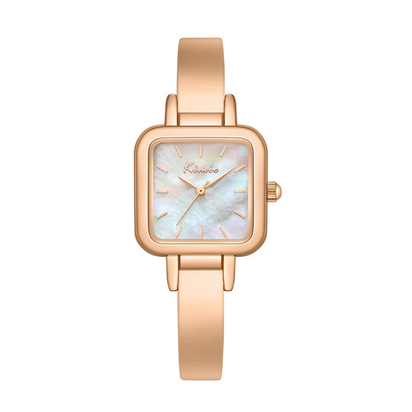 Leisure Alloy Quartz Watch For Women With Square Dial And Round Corners