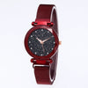 Leisure Alloy Women's Quartz Watch And Bracelet Twopiece Set With Magnet Buckle And Round Dial