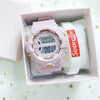 Leisure Electronic Watch For Female With Silicone Strap And Plastic Case In Cute Maiden Style With Heart Shape