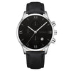 Leisure Fashion Calendar Roman Pattern Alloy Case Imitation Leather Strap Men's Watch
