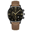 Leisure Fashion Calendar Roman Pattern Alloy Case Imitation Leather Strap Men's Watch