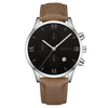 Leisure Fashion Calendar Roman Pattern Alloy Case Imitation Leather Strap Men's Watch