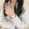 Leisure Fashion Round Alloy Case Female Watch With Cute Cat Pattern