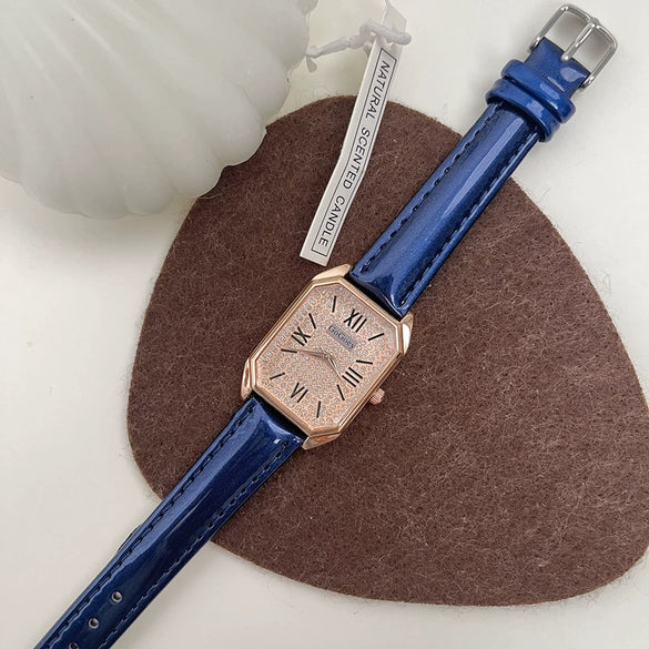 Leisure Female Student Watch With Alloy Case And Ordinary Glass Mirror Square Dial