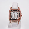 Leisure Female Watch Set With Alloy Case Genuine Leather Strap And Round Dial