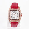 Leisure Female Watch Set With Alloy Case Genuine Leather Strap And Round Dial