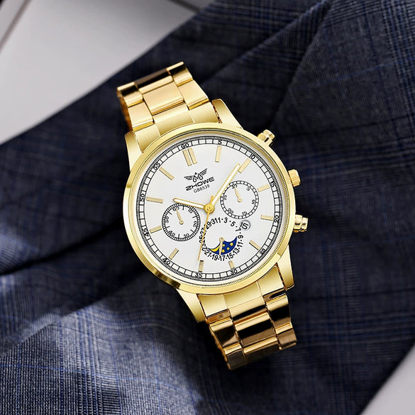 Leisure Hightech Alloy Band Quartz Watch With Round Dial For Men