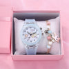 Leisure Luminous Unicorn Alloy And Silicone Electronic Watch With Stainless Steel Clasp And Round Dial