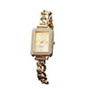 Leisure Medieval Style Alloy And Stainless Steel Square And Round Quartz Bracelet Watch For Female
