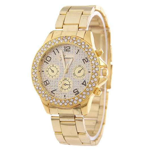 Leisure Ordinary Glass Mirror Alloy Watch (Rose Alloy) Nhsy0571