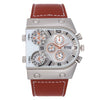 Leisure Outdoor Sport Quartz Watch With Alloy Case Stainless Steel Clasp Imitation Leather Band And Round Dial