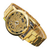 Leisure Perspective Cut Out Alloy And Stainless Steel Band Round Dial Pointer Watch With Horseshoe Buckle