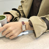 Leisure Quartz Belt Watch For Female Middle School Students Alloy Case Pu Strap Rectangle Dial