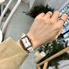 Leisure Quartz Belt Watch For Female Middle School Students Alloy Case Pu Strap Rectangle Dial