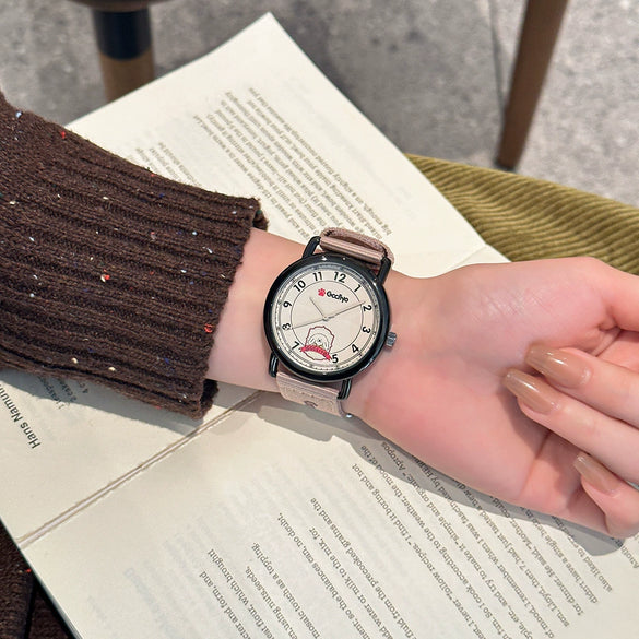 Leisure Quartz Watch Alloy Material Round Dial Cartoon Puppy Style