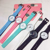 Leisure Quartz Watch For Female Middle School Students Alloy Case Silicone Strap Stainless Steel Clasp Round Dial Ordinary Glass Mirror