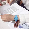 Leisure Quartz Watch For Female Middle School Students Alloy Case Silicone Strap Stainless Steel Clasp Round Dial Ordinary Glass Mirror
