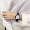 Leisure Quartz Watch For Female Middle School Students Alloy Case Silicone Strap Stainless Steel Clasp Round Dial Ordinary Glass Mirror