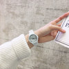 Leisure Quartz Watch For Female Middle School Students Alloy Case Silicone Strap Stainless Steel Clasp Round Dial Ordinary Glass Mirror