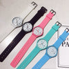 Leisure Quartz Watch For Female Middle School Students Alloy Case Silicone Strap Stainless Steel Clasp Round Dial Ordinary Glass Mirror