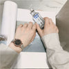 Leisure Retro Allmatch Couple Watch Alloy Case Imitation Leather Strap Stainless Steel Clasp Round Dial Ordinary Glass Mirror