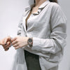 Leisure Retro Allmatch Couple Watch Alloy Case Imitation Leather Strap Stainless Steel Clasp Round Dial Ordinary Glass Mirror