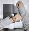 Leisure Retro Allmatch Couple Watch Alloy Case Imitation Leather Strap Stainless Steel Clasp Round Dial Ordinary Glass Mirror