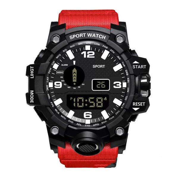 Leisure Sports Electronic Watch Alloy Case And Strap Round Dial Ordinary Glass Mirror