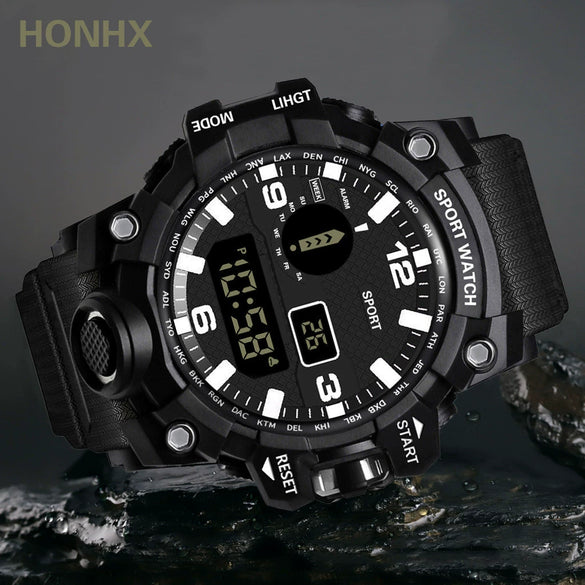 Leisure Sports Electronic Watch Alloy Case And Strap Round Dial Ordinary Glass Mirror