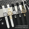 Leisure Sports Watch Alloy Case Plastic Strap Round Dial