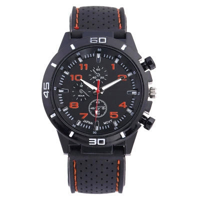Leisure Sports Watch Silicone Plastic Ordinary Glass Mirror Pin Buckle Round Dial